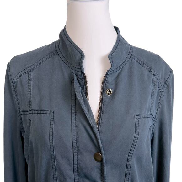Hinge Utility Jacket Womens Size M Navy Wash Slate Blue Military Lightweight - Picture 5 of 10